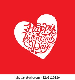 Greeting card with sign Happy Valentine's Day text. For  banners,wallpapers and craft paper.Vector illustration