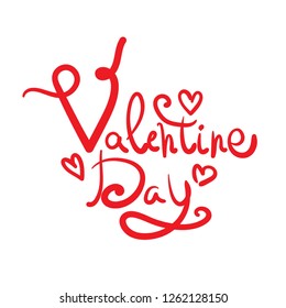 Greeting card with sign Happy Valentine's Day text. For  banners,wallpapers and craft paper.Vector illustration