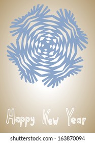A greeting card with a single snowflake