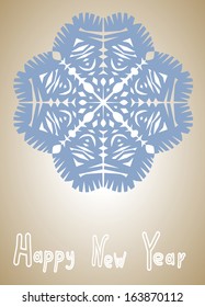 A greeting card with a single snowflake