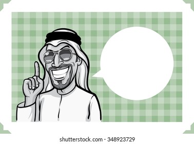 Greeting card with smiling arab sheikh - just add your text