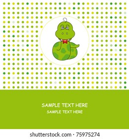 Greeting card. Snake