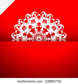 greeting card with snowflake / abstract vector illustration design element