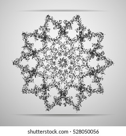 greeting card with snowflake / abstract vector illustration design element