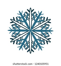 Greeting Card with a Snowflake. Vector Illustration.