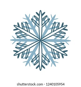 Greeting Card with a Snowflake. Vector Illustration.