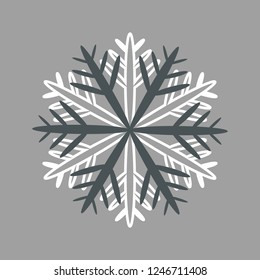 Greeting Card with a Snowflake. Vector Illustration.