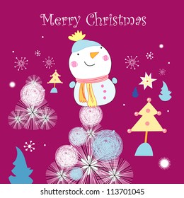 greeting card with a snowman