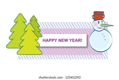 A greeting card with a snowman.