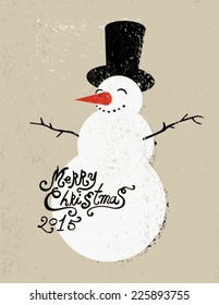 Greeting card with snowman