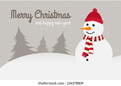 Greeting Card with Snowman 