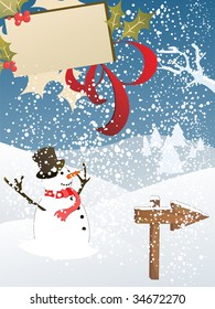 greeting card with snowman
