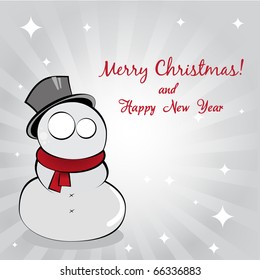 Greeting Card with Snowman