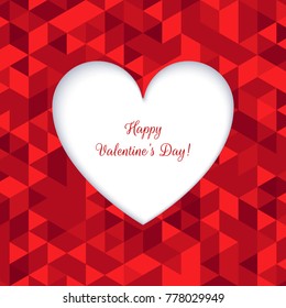 Greeting card. Space for text in shape of heart. A wish for love and happiness.