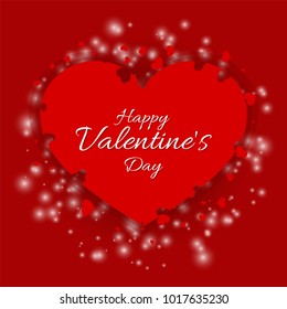 Greeting card for St. Valentine's Day. Heart is the symbol of all lovers. Vector illustration.