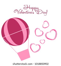 Greeting card with St. Valentine's Day. Hearts from the lines. Abstract vector background.