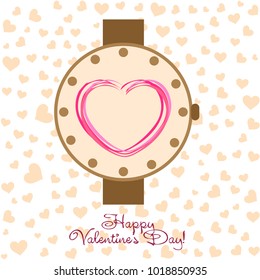 Greeting card with St. Valentine's Day. Hearts from the lines. Abstract vector background.