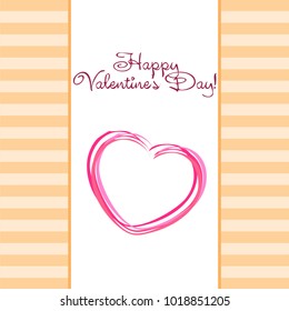 Greeting card with St. Valentine's Day. Hearts from the lines. Abstract vector background.