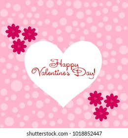 Greeting card with St. Valentine's Day. Flowers from the lines. Abstract vector background.