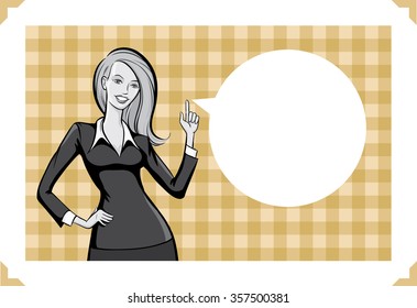 Greeting card with standing woman