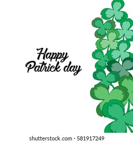 Greeting card. St.Patrick 's Day. clover leaves on a white background. Vector illustration.