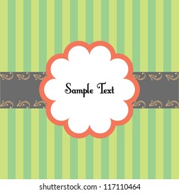 greeting card stripes vector illustration frame template design