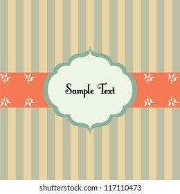 greeting card stripes vector illustration frame template design