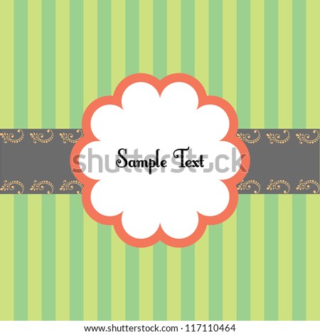 greeting card stripes vector illustration frame template design