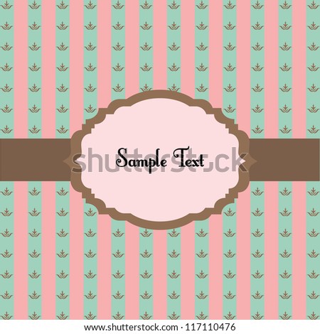 greeting card stripes vector illustration frame template design
