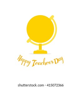 Greeting card of a stylish text for Happy Teacher's Day. Vector illustration.