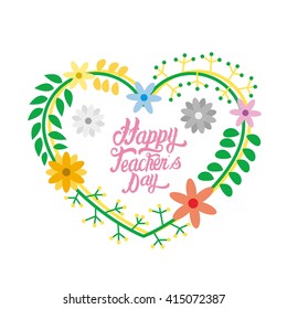 Greeting card of a stylish text for Happy Teacher's Day. Vector illustration.