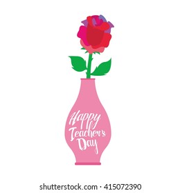 Greeting card of a stylish text for Happy Teacher's Day. Vector illustration.