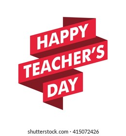 Greeting card of a stylish text for Happy Teacher's Day. Vector illustration.