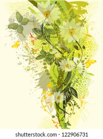 Greeting card with a summer abstraction