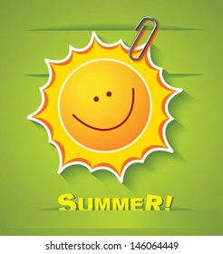 Greeting card with sun. 