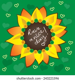 Greeting card with sunflower