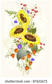 Greeting card with a sunflower.