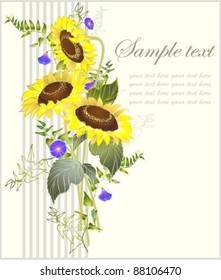 Greeting card with a sunflower