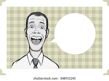 Greeting card with surprised businessman - just add your text