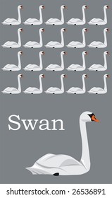 Greeting Card with Swan in gray