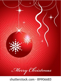 greeting card tamplate for christmas on red background