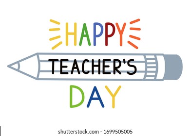 Greeting card for teacher's day. Simple vector illustration.