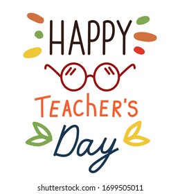 Greeting card for teacher's day. Simple vector illustration.