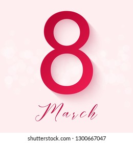 Greeting card template to 8th March. Happy Women's Day. Can be used as invitation