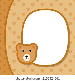 Greeting card template with Bear