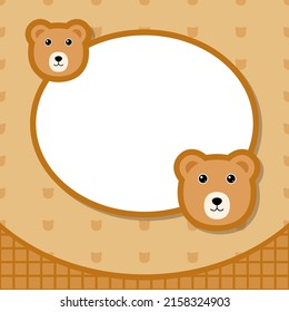 Greeting card template with Bear