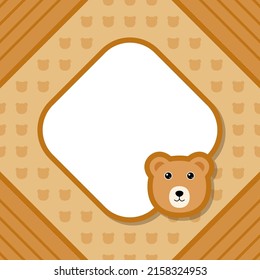 Greeting card template with Bear