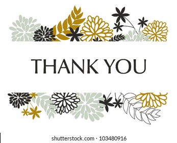 A greeting card template with floral decoration.