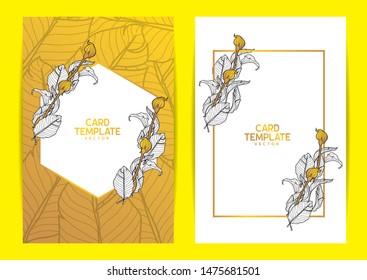 Greeting Card Template with flower background, Vector EPS.