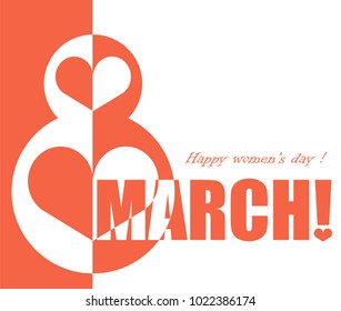 Greeting card template, flyers, congratulations on international women's day March 8, vector illustration